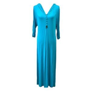 Soft Surroundings HAMSA Hooded CAFTAN Dress